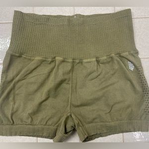 Free People Movement Good Karma Running Shorts Olive NWOT